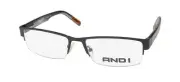 NEW AND1 ANDO502 EYEGLASS FRAME RECTANGULAR MENS 56-18-145 BLACK METAL & PLASTIC