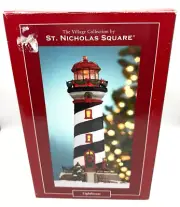 NEW St. Nicholas Square Village Collection 11" Lighted LIGHTHOUSE + Original Box