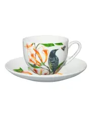 [Maxwell & Williams] Eloise Short Lyric Cup & Saucer 240ML Regent Honeyeater Gift Boxed in White