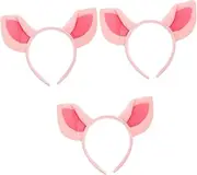 ABOOFAN 3pcs Pink Pig Headband Piggy Headband Kids Scrunchies Ears Pig Heads Band Book Character Costumes for Kids Halloween Accessories Cosplay Costumes Pig Costume Miss Clothing Pig Nose