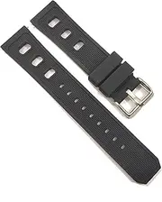 [g24] 22mm Silicone Rubber Black Blue Red Orange Brown Quick Release Watch Band Strap (Black)