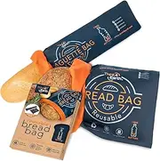 [Think4Earth] Mixed Set Bread/Baguette Bag - Reusable freezer bread bag for homemade bread maker gift giving - Bread Container for Sourdough Loafs Storage, Large Bread Bags for Homemade Bread