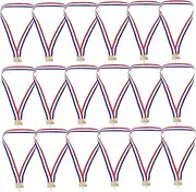 SHINEOFI 20 Pcs Adjustable Neck Strap: Lanyard With Fake Leather Hook For Medals Id Badges And Awards Ideal For Competitions Graduations And Corporate Events