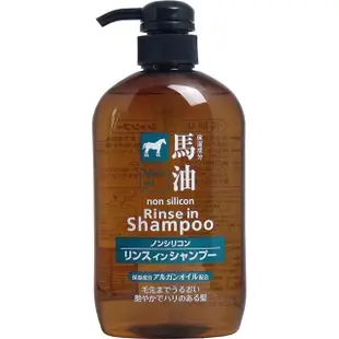 日本熊野二合一馬油無矽靈洗潤髮精600ML