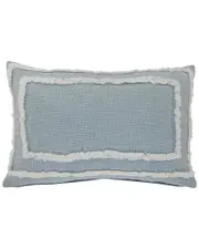 LR Home Modern Tufted Sky Blue Lumbar Decorative Pillow