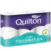 Quilton 3 Ply Toilet Tissue With Coconut Oil 6 pack