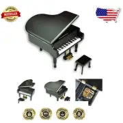 Luxury Black Birch Wood Grand Piano Music Box with Sankyo Tune: Over The Rainbow