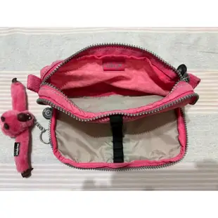 保證真品正品比利時Kipling粉紅色手拿包化妝包收納包隨身包手機包可成斜背包