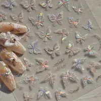 在飛比找蝦皮購物優惠-貝殼光 美甲貼紙蝴蝶 可愛指甲貼 美甲貼紙韓國 美甲裝飾 美