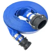 Gloxco 2" x 50' Blue Lay Flat PVC Discharge Hose Assembly with Poly Cam and G...