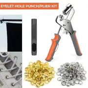 10.5mm Eyelet Puncher Plier Kit Hole Punch Tool with Gold and Silver Eyelets DIY