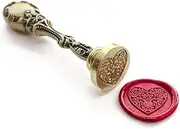 (Seal Stamp(Bronze Metal Handle)) - Vooseyhome The Heart Wax Seal Stamp with Vintage Brass Metal Handle - Ideal Decoration on Gift Packing,Wedding Invitations, Letter, Envelopes etc