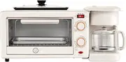 Breakfast Machine, 1100W Waffle Maker with 100-230° Temperature Control & 60min Timing, 3-in-1 Household Oven with Frying Pan Function, for Home, Office, Dormitory, Apartment