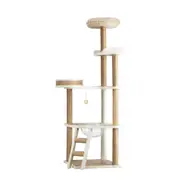 Alopet Cat Tree Tower Rattan Scratching Post Scratcher Cats Condo House 153cm