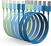 6Pack iPhone Charger (3/3/6/6/6/9 FT) Apple MFi Certified Multiple Colour Lightning Cable Fast Charging High Speed Transfer Cord for iPhone 14 13 12 11 Pro Max XR XS X 8 7 6 Plus SE iPad