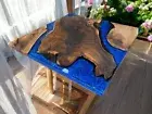36" Made To Order Blue Epoxy Resin Coffee Table Top Corner Side Furniture Decors