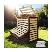 Wood Composter Bin, 95 Gallon Compost Bin Outdoor with Front and Top Door, La...