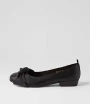 New Django & Juliette Dell Black Leather Ballet Flats Womens Shoes Casual
