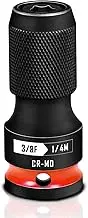 BLACKROBOT Quick Release Impact Bit Holders 3/8-Inch Square Drive to 1/4-Inch Hex Socket Adapter, CR-MO Steel, Red