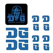 DG - STRAIGHT D decal set - BLUE PRISM - Old school bmx