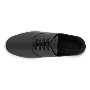 【ecco】MINIMALIST W 極簡圓頭皮革平底休閒鞋 女鞋(黑色 20625351052)