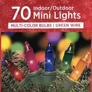 Christmas Lights 70 Mini Multi Color Bulbs String-to-String by Holiday Style
