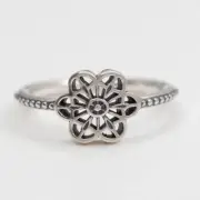 NEW AUTHENTIC PANDORA FLORAL DAISY LACE RING CHOOSE SIZE 190992 W SUEDE POUCH