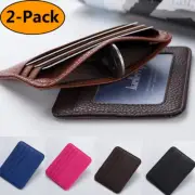 Men's Thin Leather Wallet Credit Card Holder Slim Front Pockets Money Clip