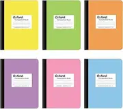 Oxford Composition Notebooks, 6 Pack, College Ruled Paper, 9-3/4 x 7-1/2 Inches, 100 Sheets, Assorted Pastel Covers (63760)