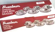 Bruntmor ESPRESSO CUPS & SAUCERS - Set of 6, 4 OZ Christmas Cups