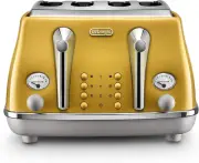 Icona Capitals 4 Slice Toaster CTOC4003.Y, Reheat, Cancel and Defrost Functio...