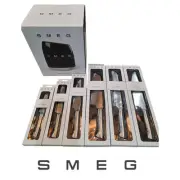 SMEG Kitchen Knife Block Set BLACK 6 German Stainless Steel Knives