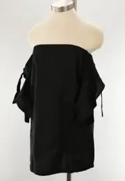 SIR THE LABEL Black BELLA Strapless Heavy Linen Mini Dress 0 XS NWT