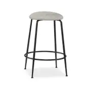 Kylo fabric barstool with black powdercoated legs - Grey