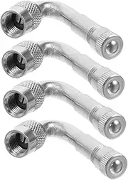 Anneome 2sets Long Lasting Brass Valve Stem Extension 90 Degree Adapter Easy Install for Cars Bikes 4pcs*2