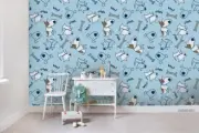 3D Dog Bones Cartoon Pattern Wallpaper Wall Murals Removable Wallpaper