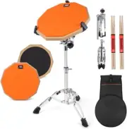 Practice Pad Set 12 Silica gel Pads Drum for Adult Kids with Snare Drum Stand