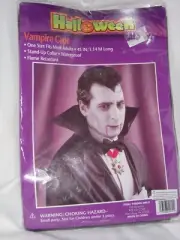 45 inch Adult Vampire Cape W/STAND-UP Collar Halloween Costume One Size Black