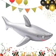 Inflatable Shark Toy - Shark Pool Float | Large Blow up Pool and Beach Inflate Toy, Party Decorations, Funny Realistic Pool Accessories for Adults Kids
