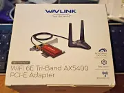Wavlink Wi-Fi 6E Tri-Band AX5400 PCI-E Adapter Bluetooth 2.4G+5G+6G WL-WN675X3