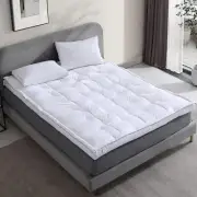 Extra Thick Mattress Topper Feather Bed Luxe Loft Natural Fill Cotton Cover Pad