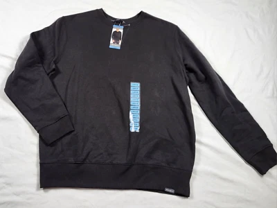 Eddie Bauer Sweatshirt Men's Large Black Crew Neck Pullover Fleece Normcore