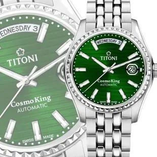 【TITONI 梅花錶】宇宙系列 自動機械腕錶 40mm(797S-697 綠)