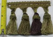 1 Yd Malabar Plum Single Tassel Fringe-Gimp Top, drapery upholstery sew craft