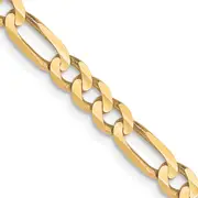 18 Inch 10K 4mm Concave Figaro Chain