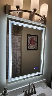 LED Bathroom Mirror, 24x32 Inch Gradient Front and Backlit LED Mirror