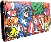 Marvel Captain America Retro-Worn Comic Red Coin & Card Tri-Fold Purse