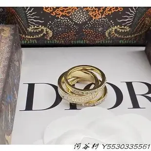 巴黎河谷村精品購DIOR 迪奧 22新款 Code字母logo 鑲鉆 戒指 滿鑽女戒