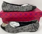 Tory Burch Claire Cap-Toe Ballet Cotton Tweed Ballerina Flats US 6 155327