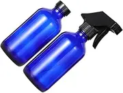 4 Pack 250ml Glass Spray Bottles Refillable Subpackaging Travel Sprayer Blue for Cosmetics Perfume